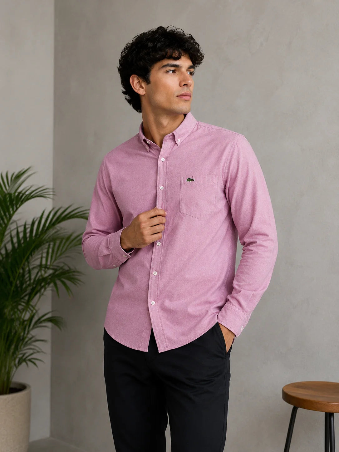 Camisa manga larga 40068 - Rosado claro - talla XXXL