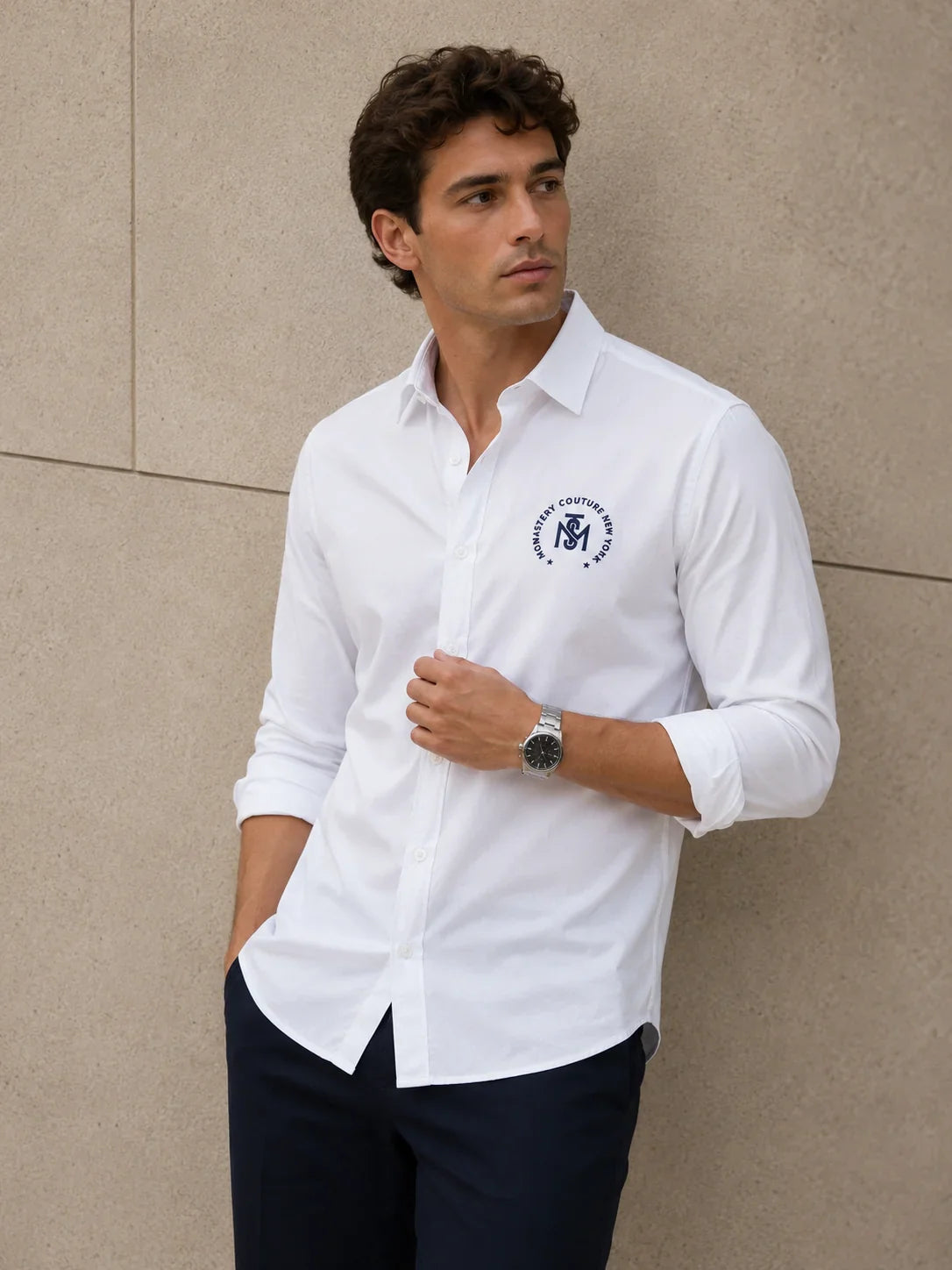 Camisa manga larga 40104 - Blanco - talla XXL
