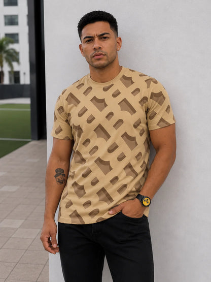 Camiseta Tipo O 220 gramos referencia 12088, color Caqui, talla M