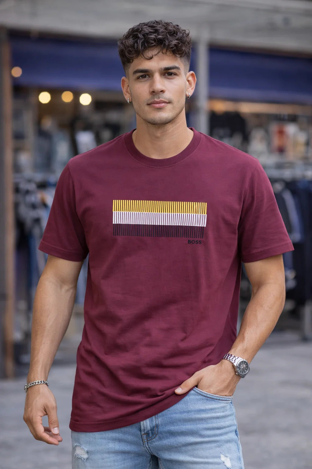 Camiseta Tipo O 220 gramos referencia 12113, color Vino tinto, talla L
