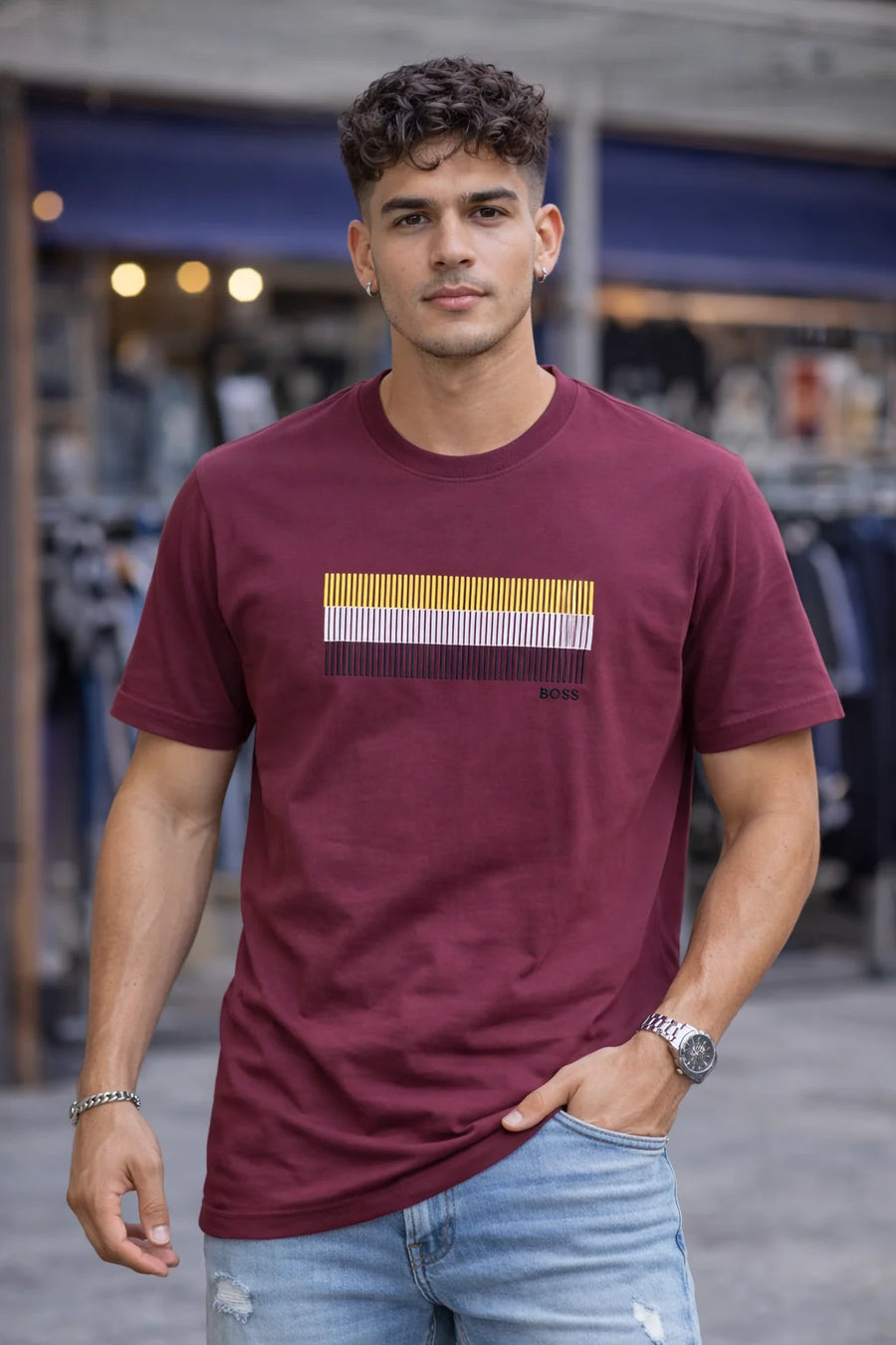 Camiseta Tipo O 220 gramos referencia 12113, color Vino tinto, talla L