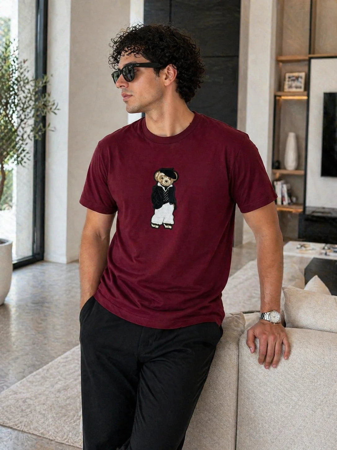 Camiseta Tipo O 220 gramos referencia 12116, color Vino tinto, talla L