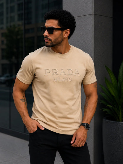 Camiseta Tipo O 220 gramos referencia 12120, color Caqui, talla L