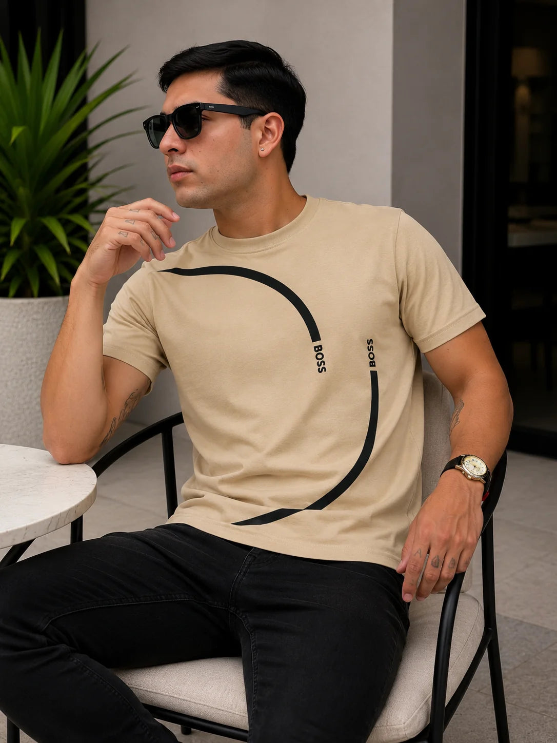 Camiseta Tipo O 220 gramos referencia 12138, color Caqui, talla L