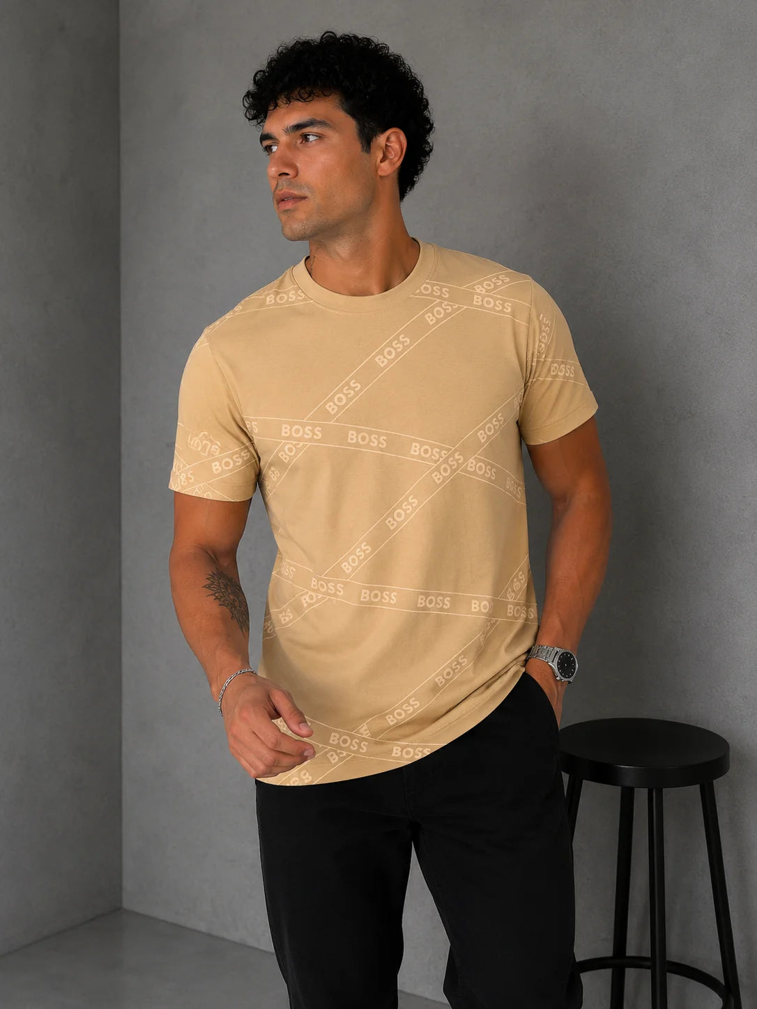 Camiseta Tipo O 220 gramos referencia 12182, color Caqui, talla XL