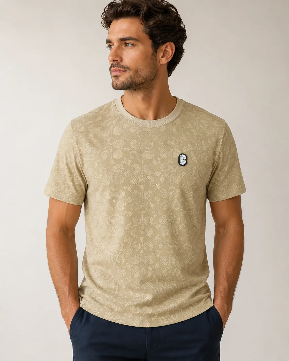 Camiseta Tipo O 250 gramos referencia 13003, color Caqui, talla L