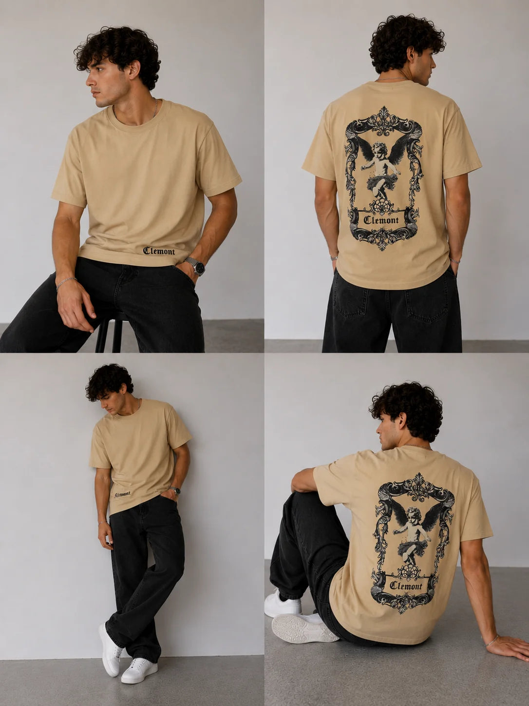 Camiseta Tipo O 250 gramos referencia 13007, color Caqui, talla XL