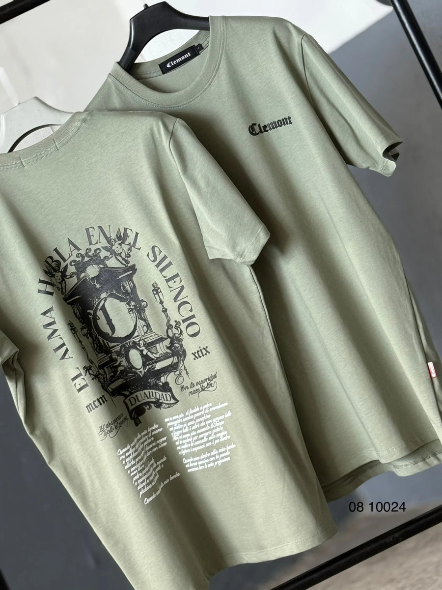 Camiseta Tipo O 250 gramos referencia 13009, color Verde musgo, talla S