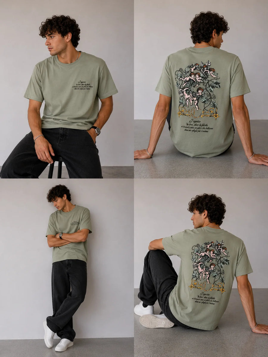 Camiseta Tipo O 250 gramos referencia 13011, color Verde musgo, talla S