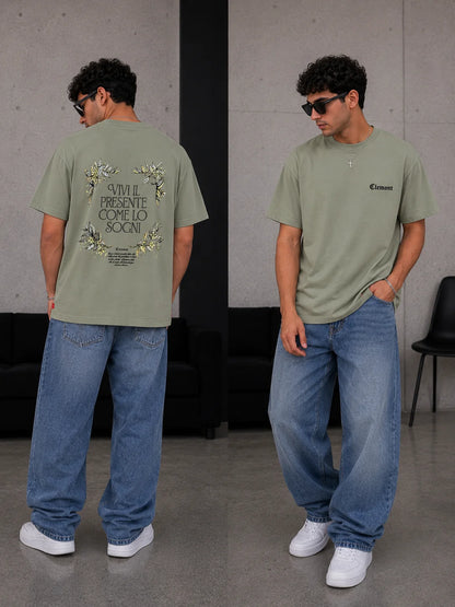 Camiseta Tipo O 250 gramos referencia 13014, color Verde musgo, talla S