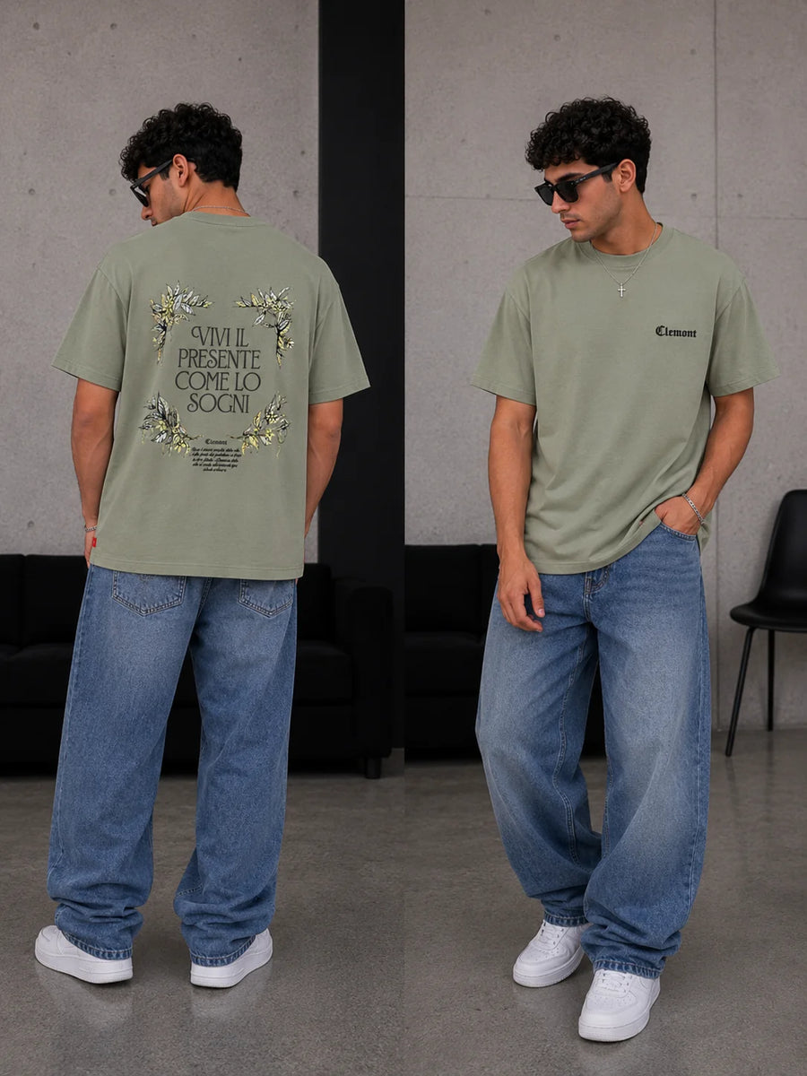 Camiseta Tipo O 250 gramos referencia 13014, color Verde musgo, talla S