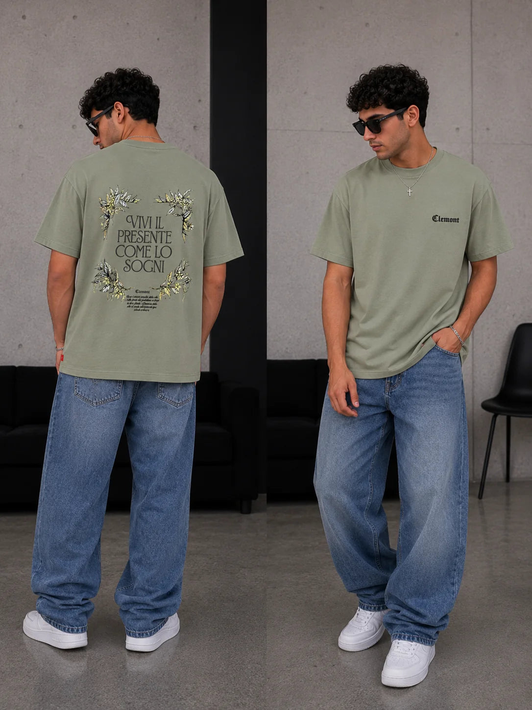 Camiseta Tipo O 250 gramos referencia 13014, color Verde musgo, talla L