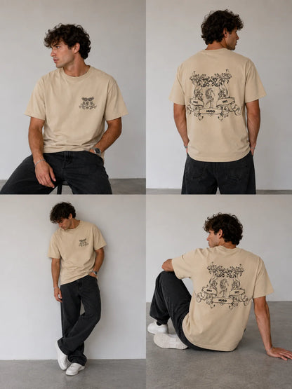 Camiseta Tipo O 250 gramos referencia 13026, color Beige, talla M