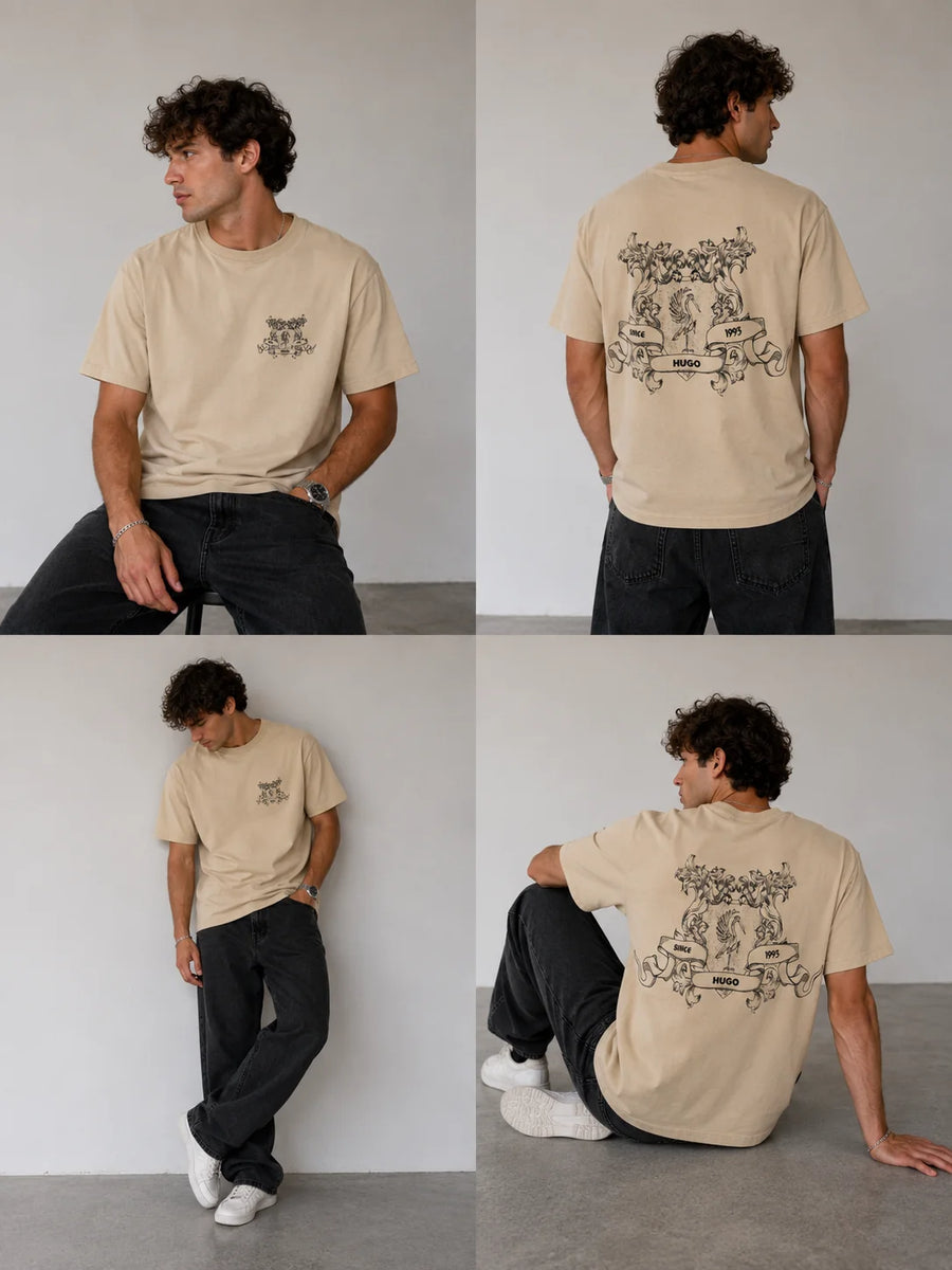 Camiseta Tipo O 250 gramos referencia 13026, color Beige, talla M