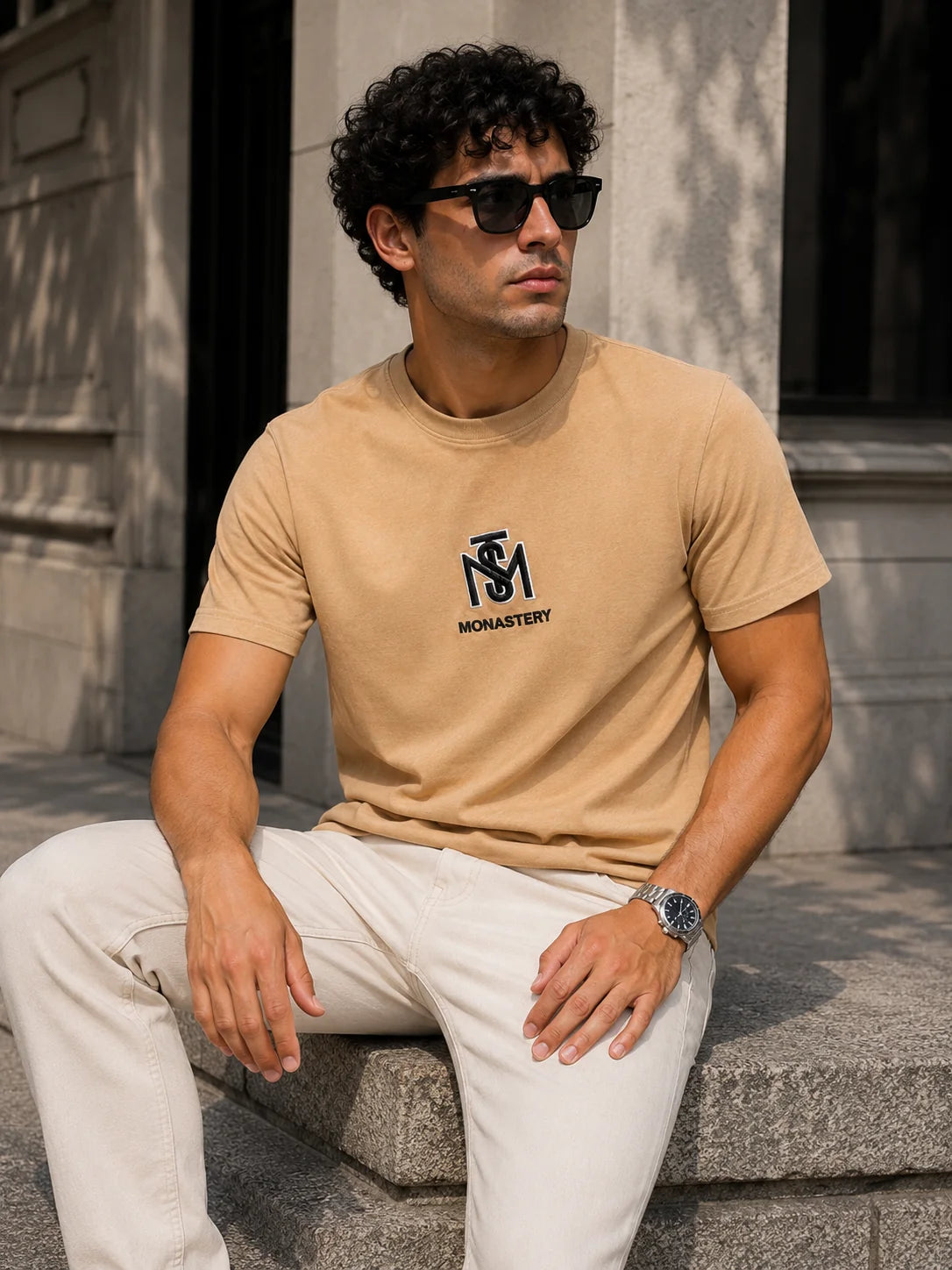 Camiseta Tipo O 250 gramos referencia 13082, color Caqui, talla M