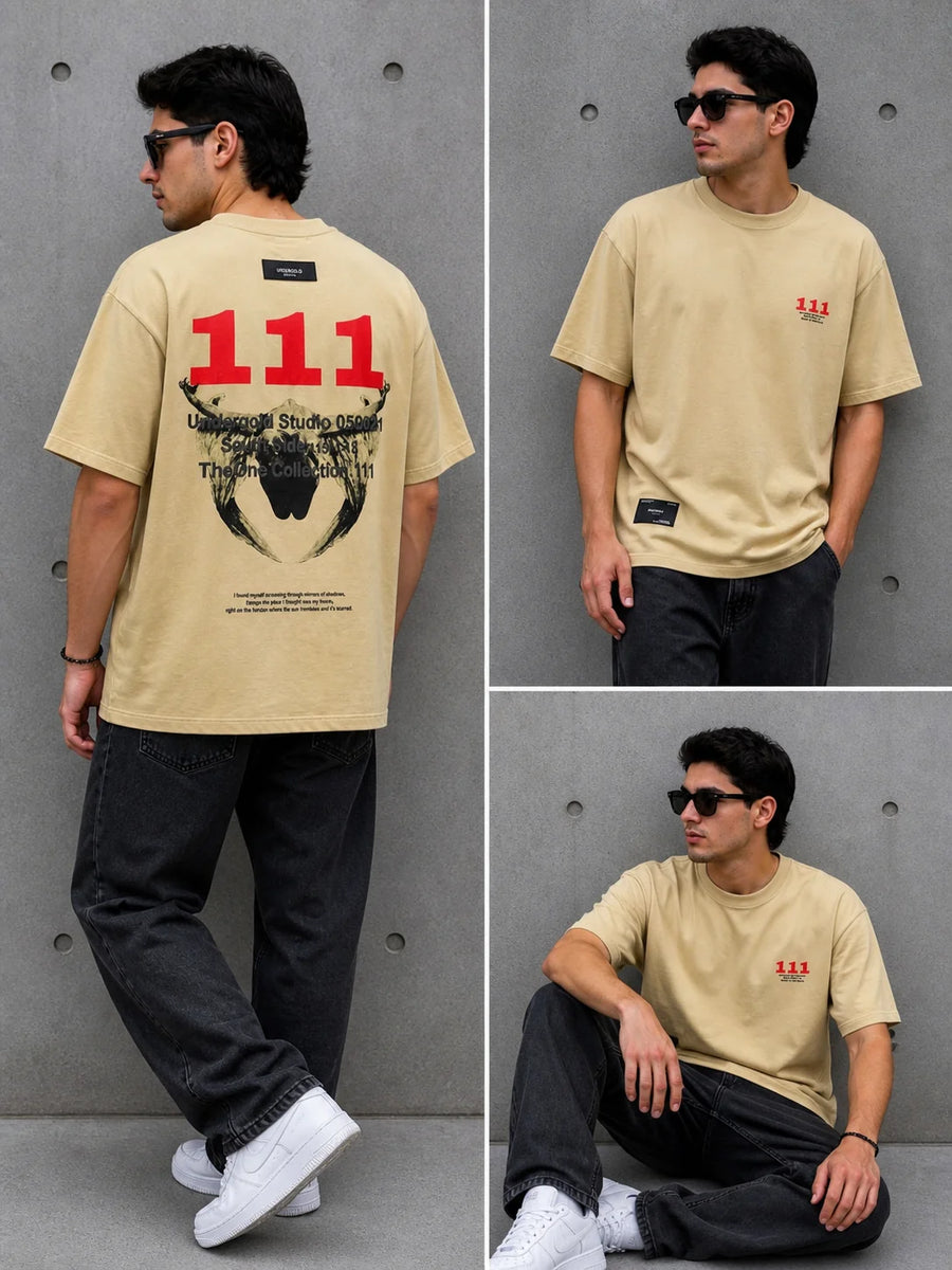 Camiseta Oversize 300 gramos referencia 14070, color Caqui, talla L