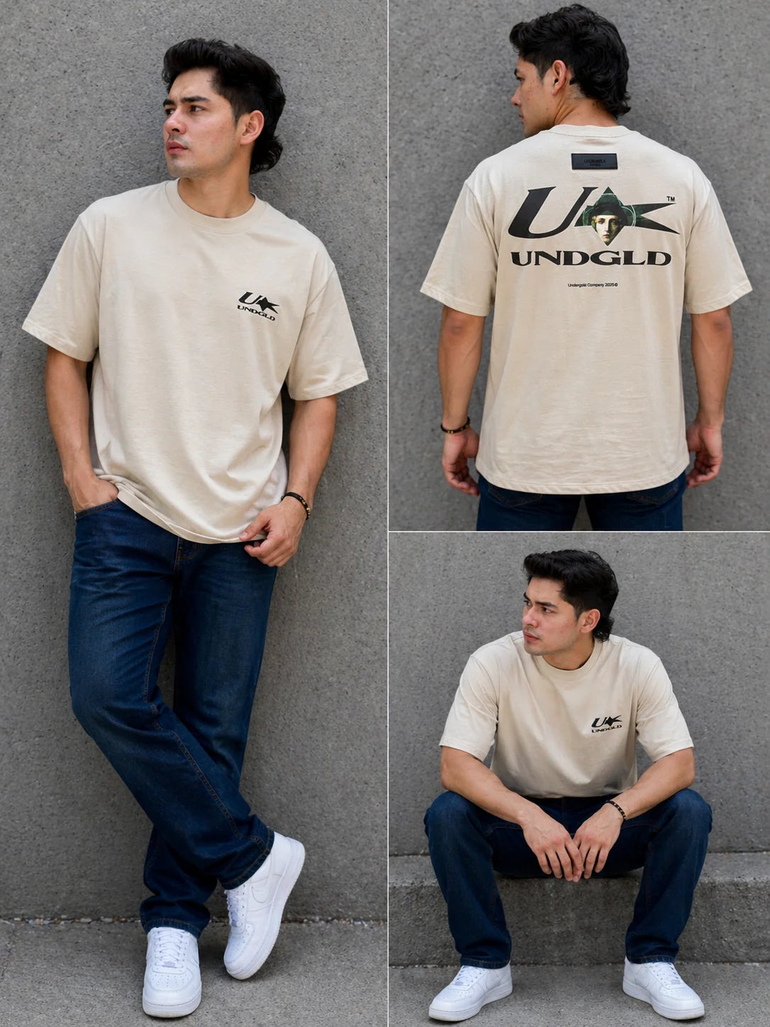 Camiseta Oversize 300 gramos referencia 14074, color Beige, talla L