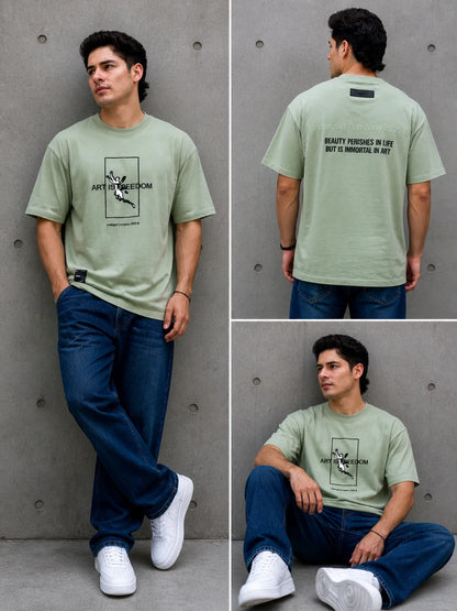 Camiseta Oversize 300 gramos referencia 14091, color Verde musgo, talla L
