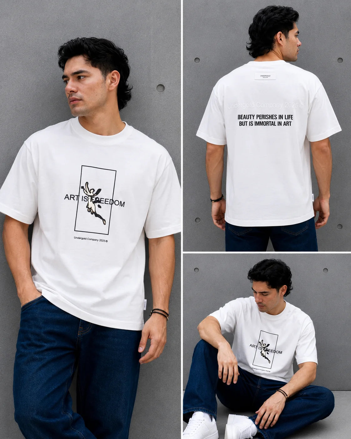 Camiseta Oversize 300 gramos referencia 14091, color Blanco, talla XL