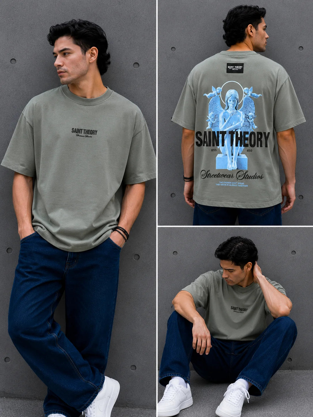 Camiseta Oversize 300 gramos referencia 14094, color Verde musgo, talla XL