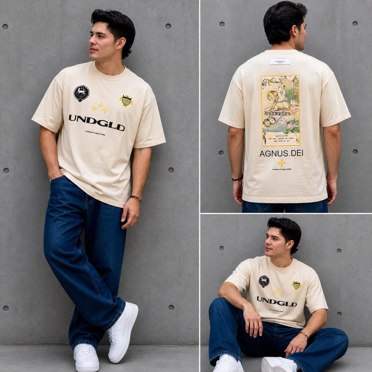 Camiseta Oversize 300 gramos referencia 14097, color Beige, talla L