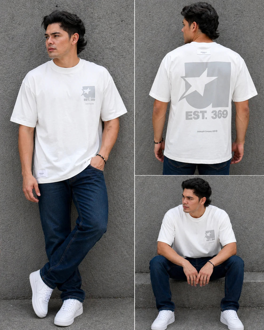 Camiseta Oversize 300 gramos referencia 14100, color Blanco, talla XL