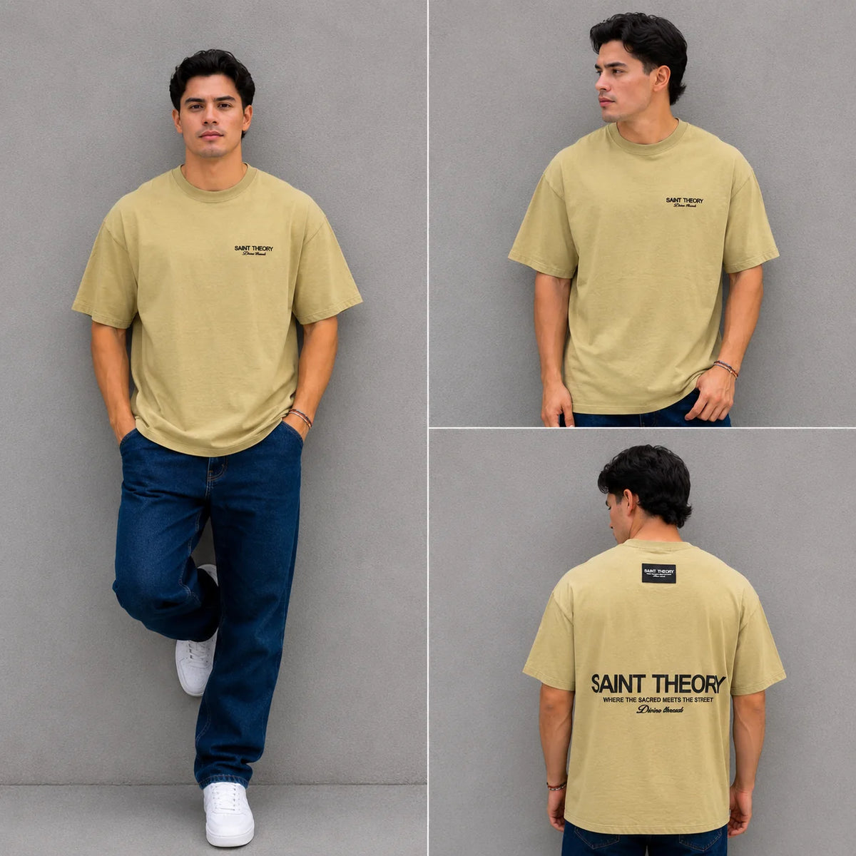 Camiseta Oversize 300 gramos referencia 14112, color Caqui, talla XL