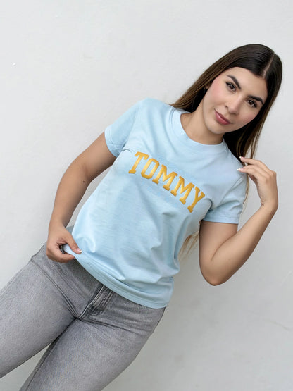 Camiseta dama referencia 17001, color Celeste, talla M