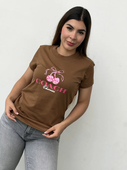 Camiseta dama referencia 17003, color Marron, talla M