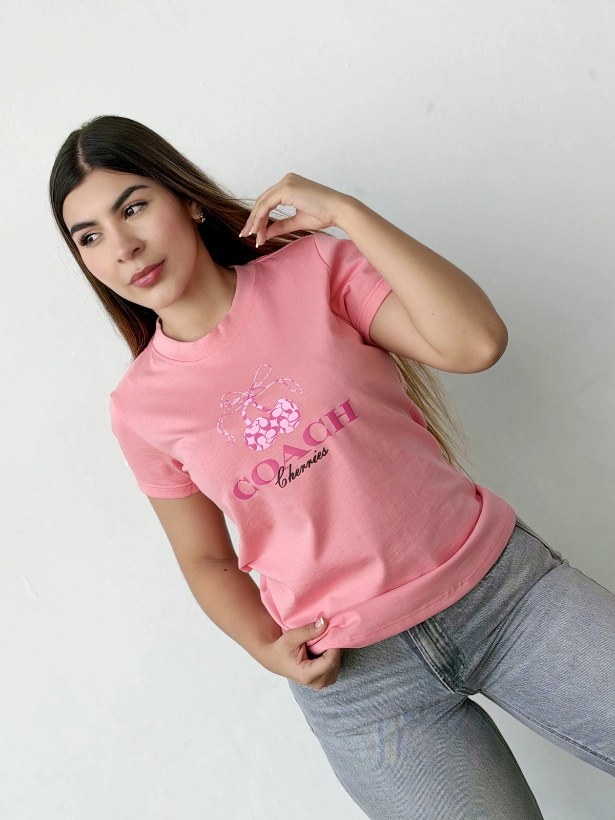 Camiseta dama referencia 17003, color Rosado claro, talla L