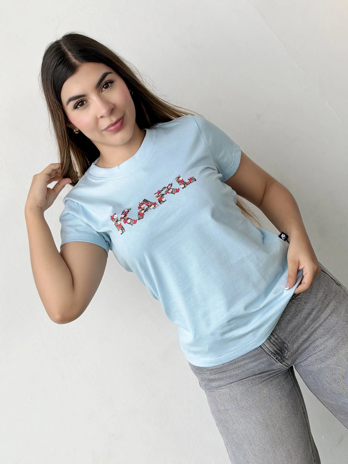 Camiseta dama referencia 17005, color Celeste, talla M