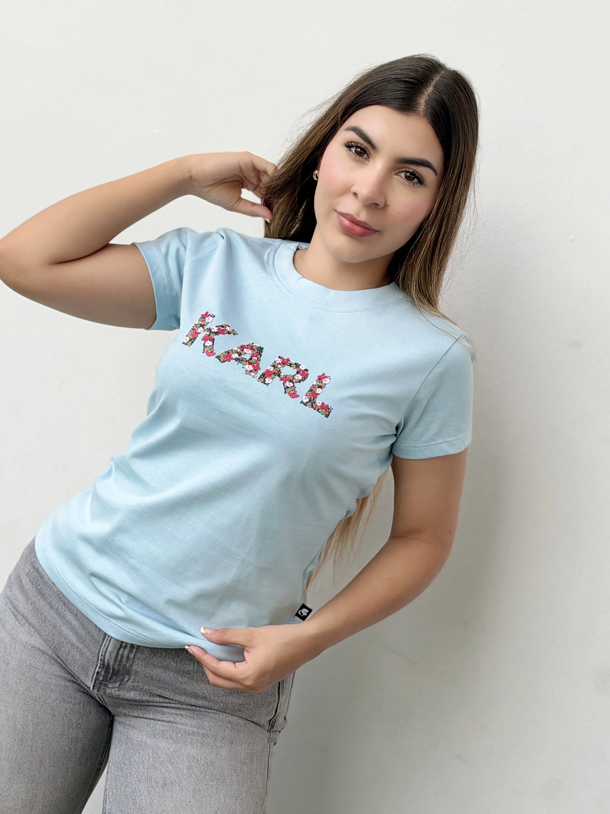 Camiseta dama referencia 17005, color Celeste, talla L