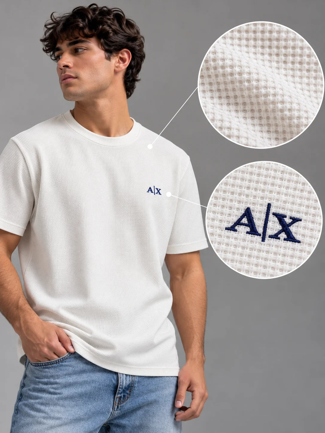 Camiseta textura referencia 20002, color Beige, talla M