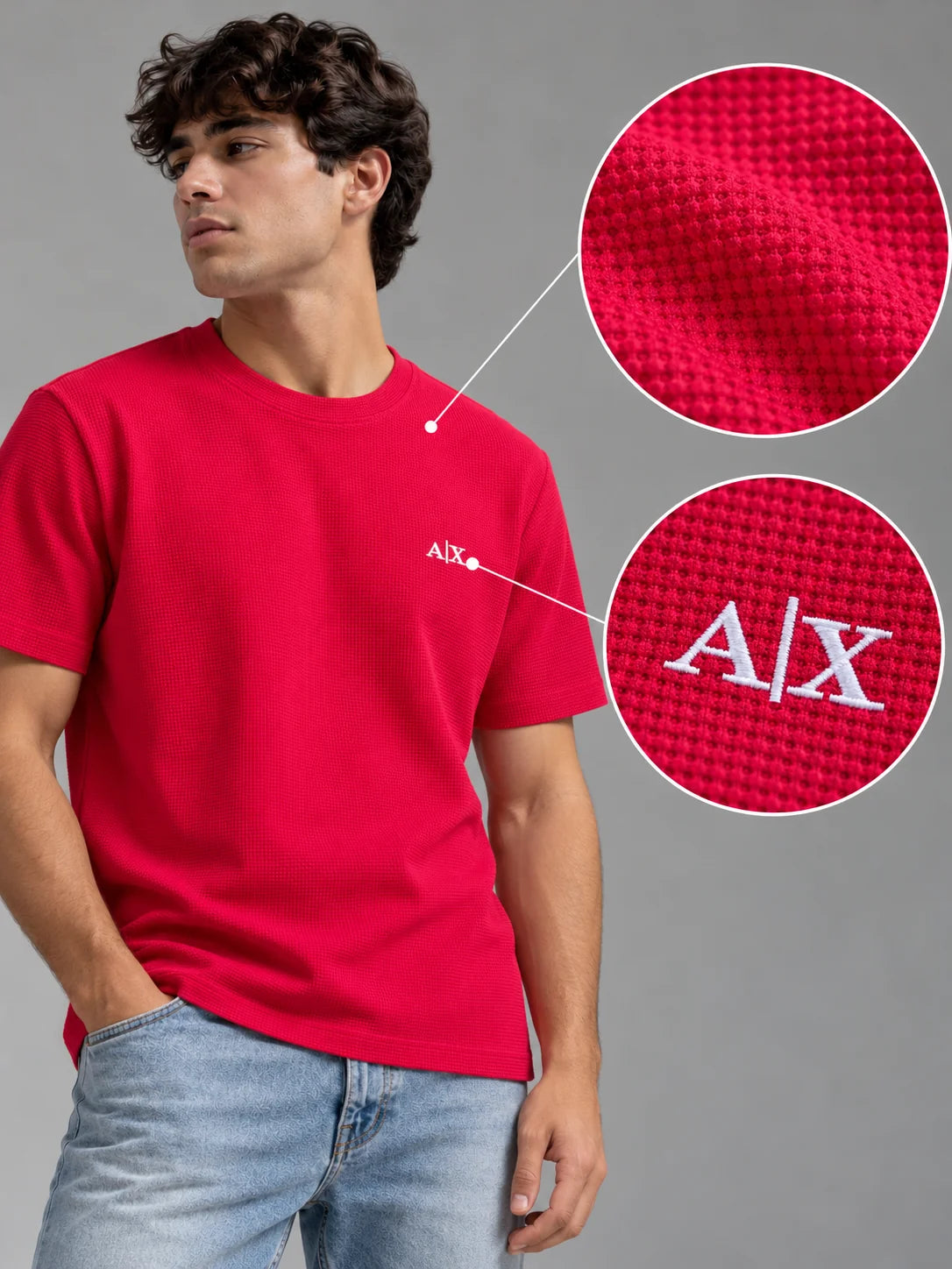 Camiseta textura referencia 20002, color Rojo, talla L