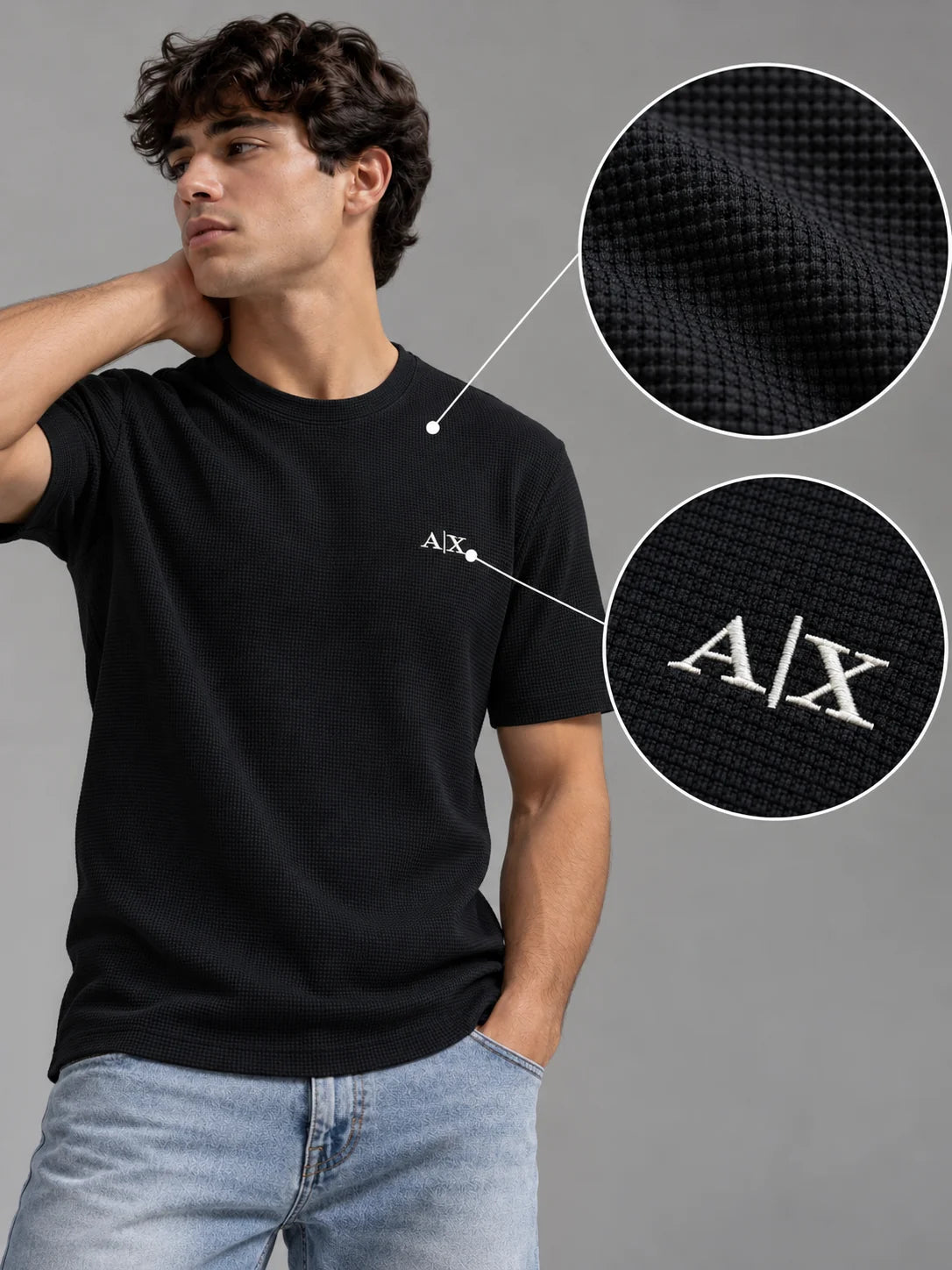 Camiseta textura referencia 20002, color Negro, talla 2XL