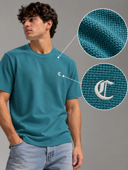 Camiseta textura referencia 20005, color Verde cerceta, talla L