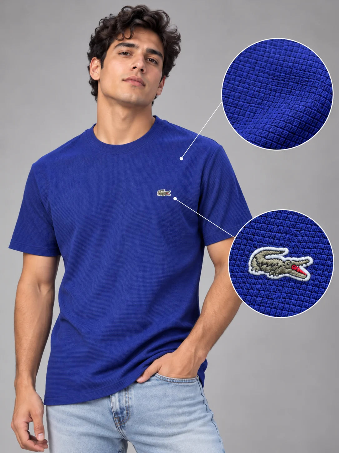 Camiseta textura referencia 20007, color Azul marino, talla M