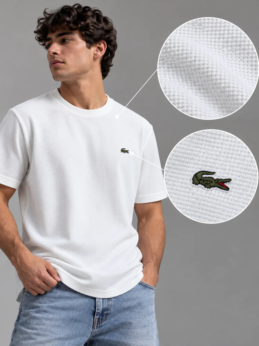 Camiseta textura referencia 20007, color Blanco, talla 2XL