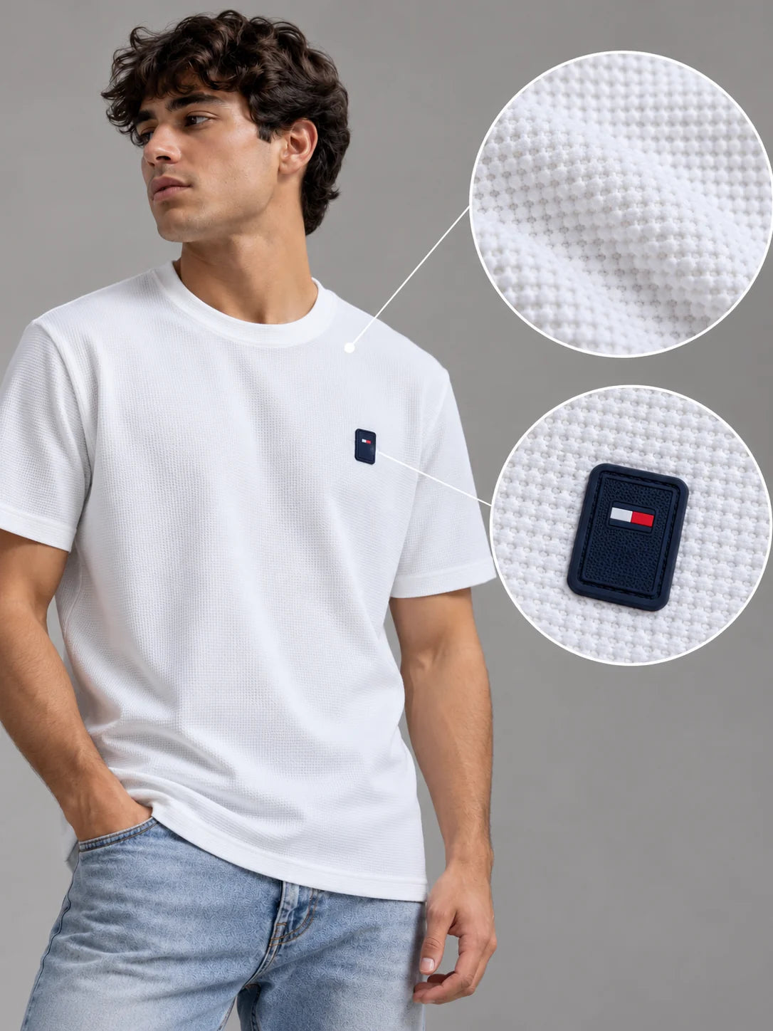 Camiseta textura referencia 20008, color Blanco, talla L