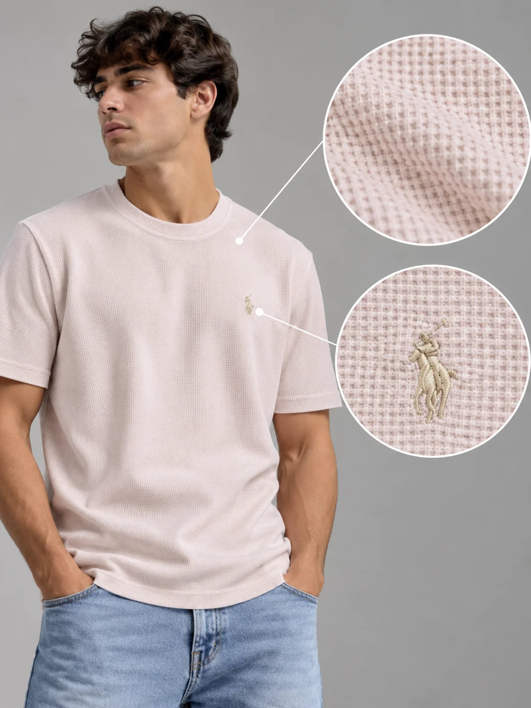 Camiseta textura referencia 20009, color Rosado claro, talla XL