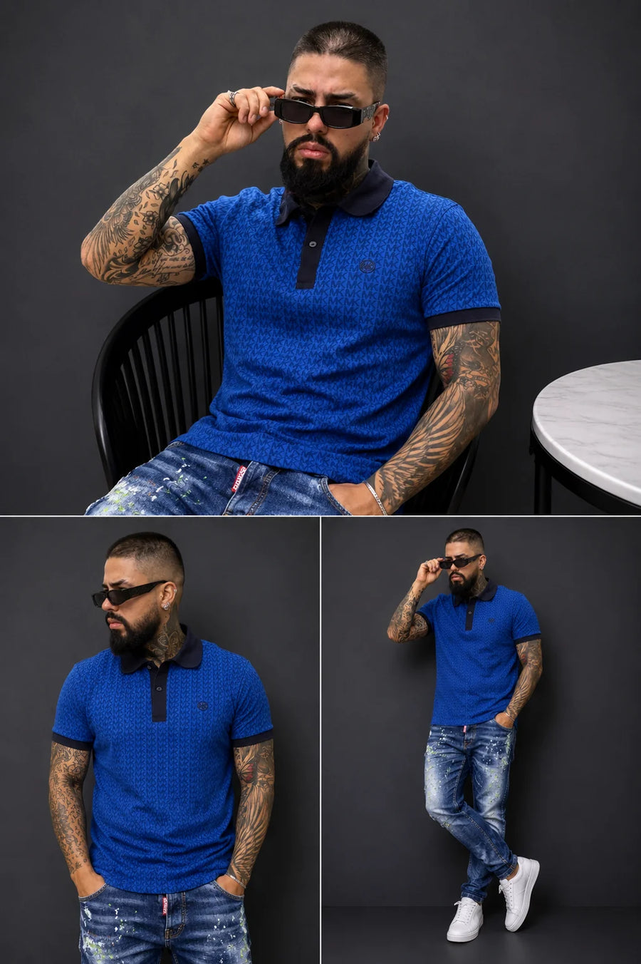 Polo referencia 30007, color Azul rey, talla S