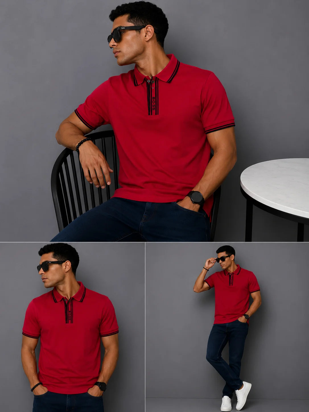Polo referencia 30008, color Rojo, talla XL
