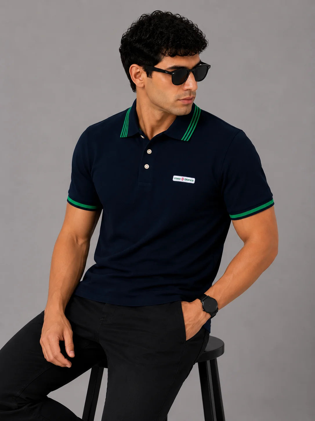 Polo referencia 30015, color Azul oscuro, talla M