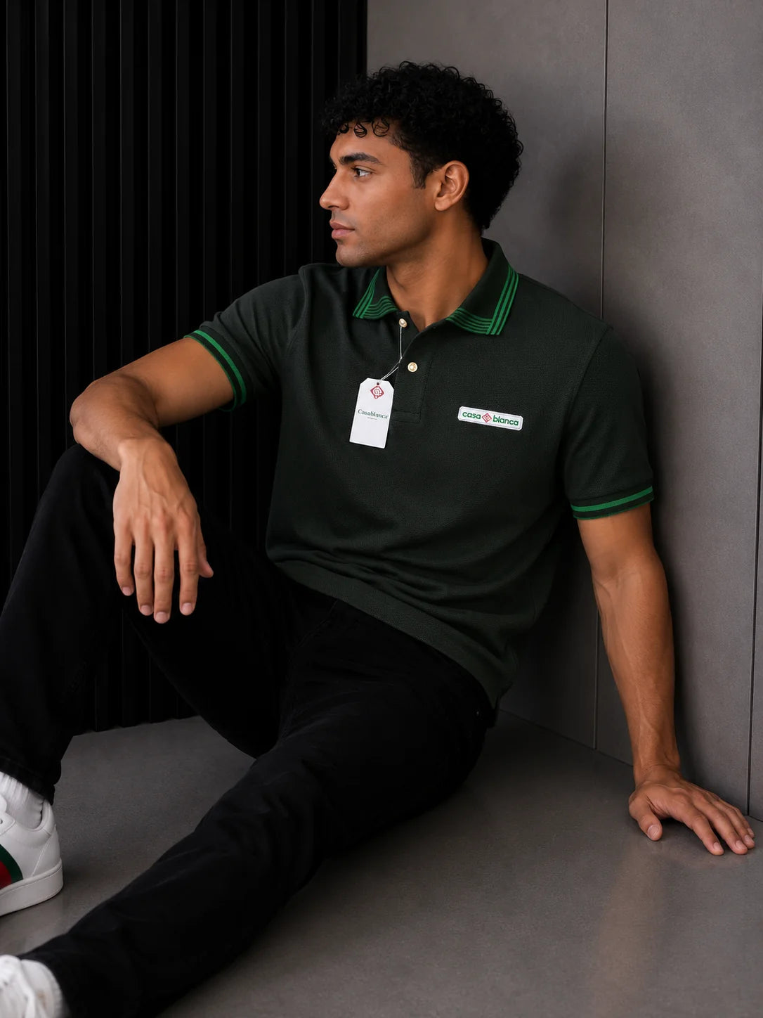 Polo referencia 30015, color Verde militar, talla M