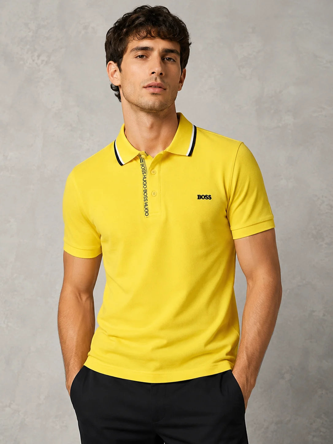 Polo referencia 30018, color Amarillo oscuro, talla S