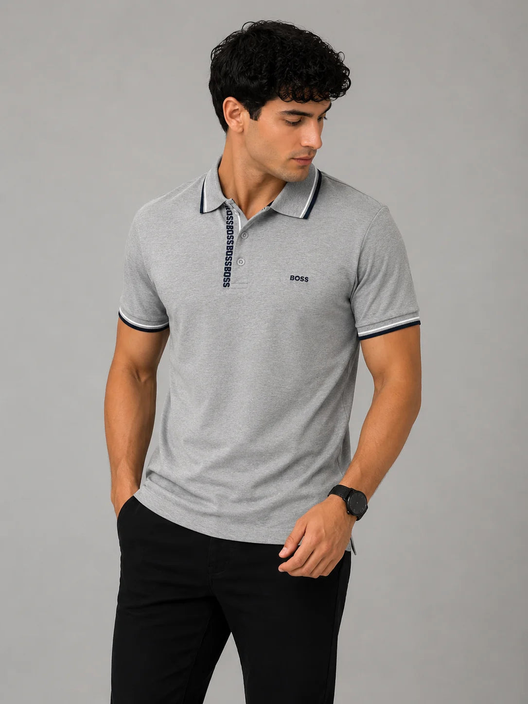 Polo referencia 30018, color Gris claro, talla S