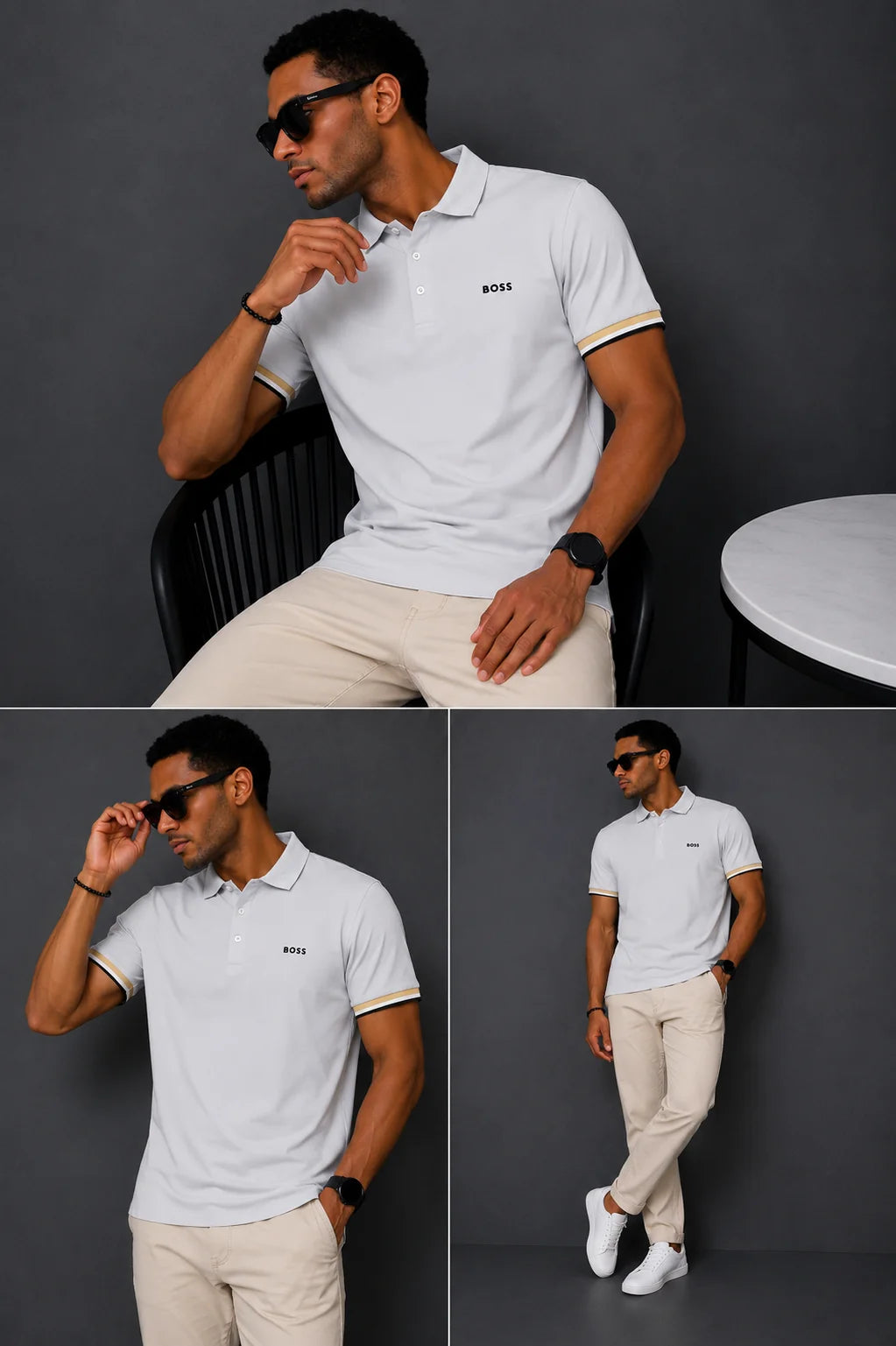 Polo referencia 30026, color Gris claro, talla S