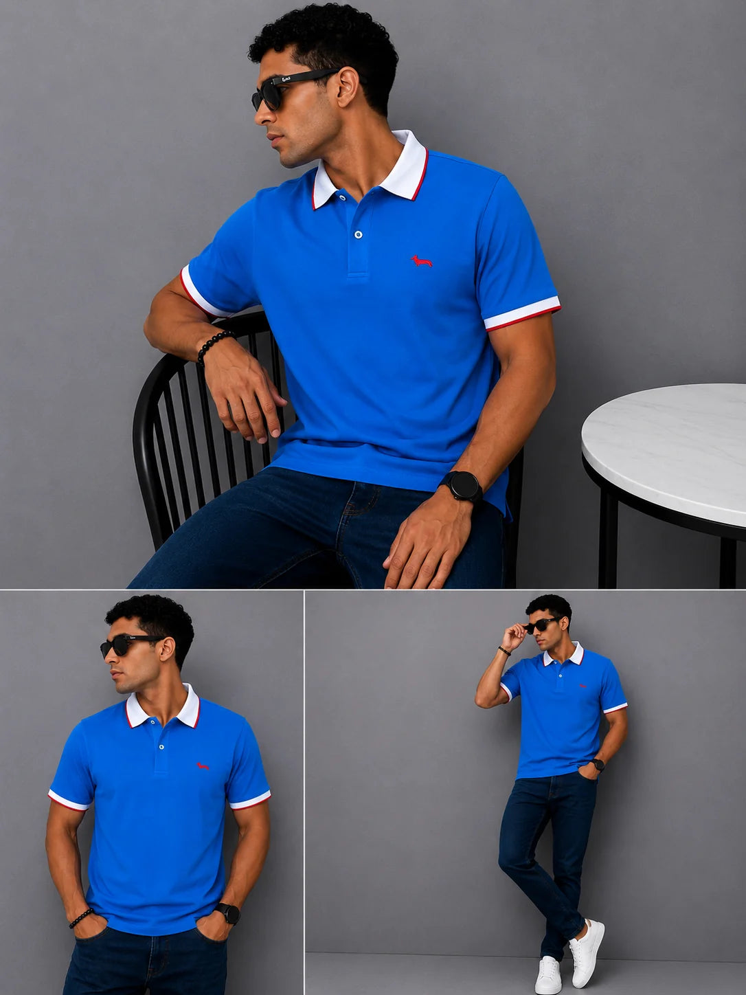 Polo referencia 30032, color Azul rey, talla S