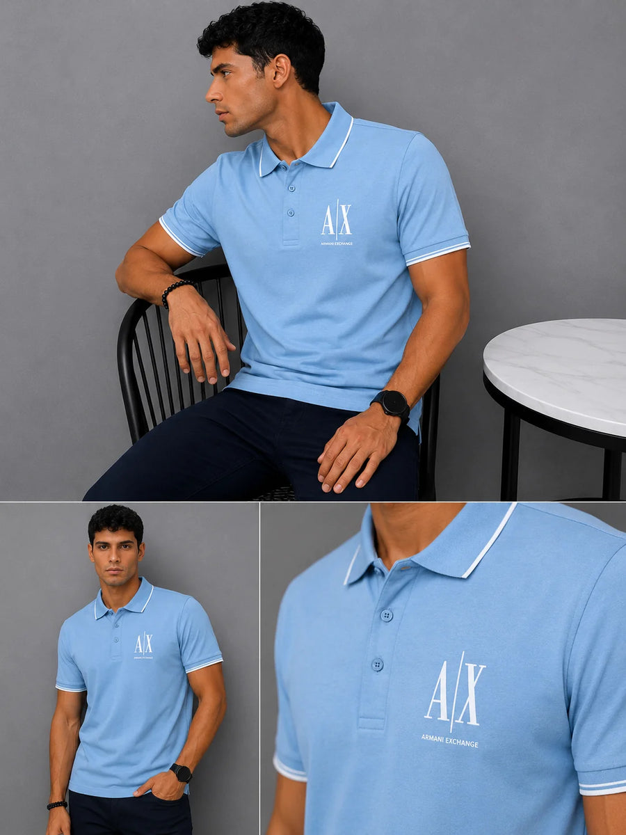 Polo referencia 30052, color Celeste, talla M