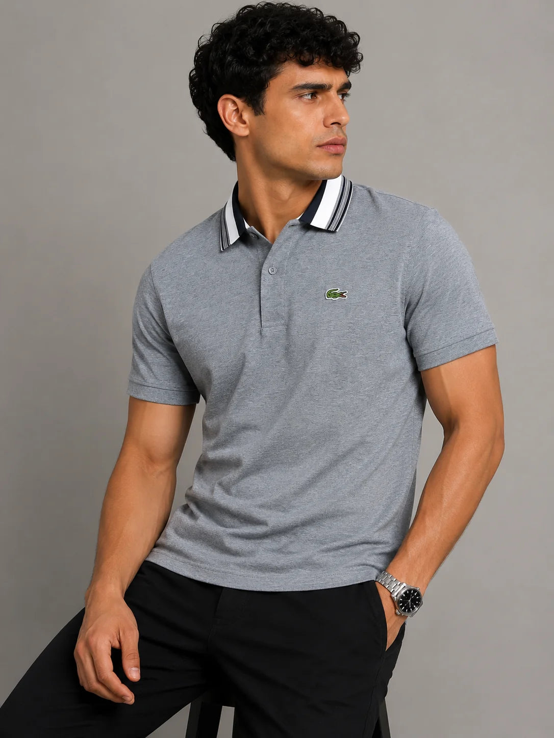 Polo referencia 30058, color Gris claro, talla M